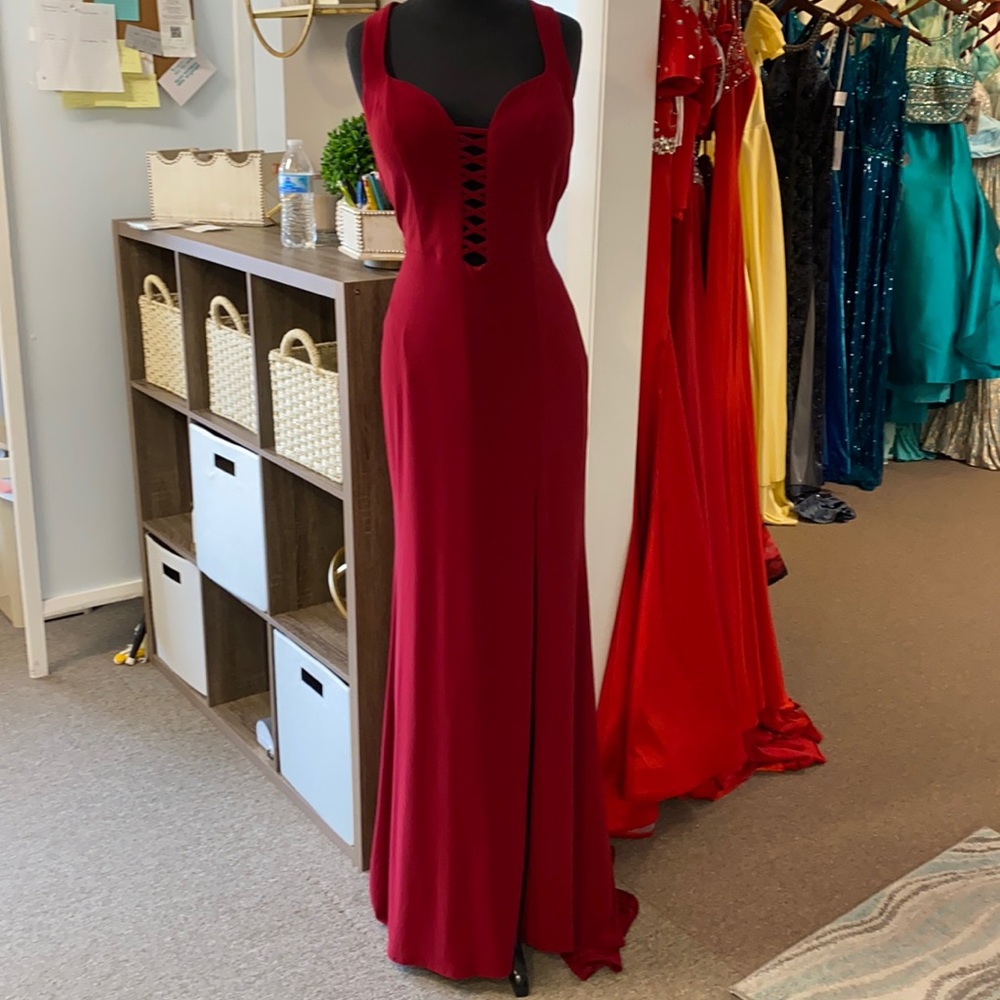 Burgundy prom dress